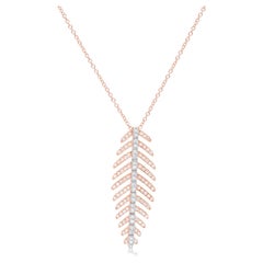 Diana M. Custom Fish Spine Diamond Pendant 14K Rose Gold