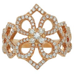 Diana M. Custom Floral 18K Rode Gold Diamond Ring