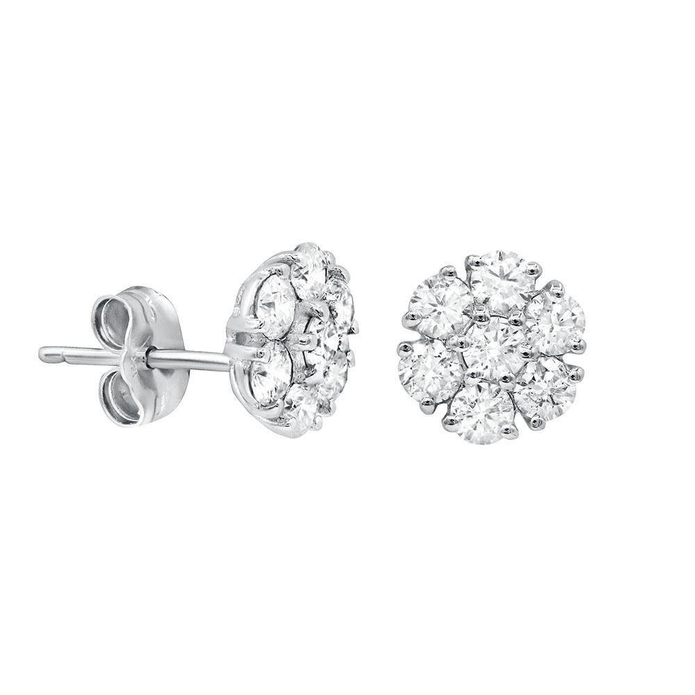 Diana M. Orecchini su misura con diamante bianco da 3,00 CT in oro bianco 18 K. In condizioni Nuovo in vendita a New York, NY