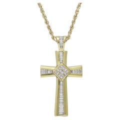 Diana M. Custom Made  4.00 CT. Diamond Cross Pendant 18K White Gold