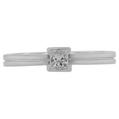 Diana M. Custom Princess Cut Diamond Ring 18K White Gold