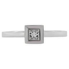 Diana M. Custom Princess Cut Diamond Ring 18K White Gold