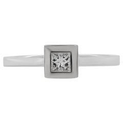 Diana M. Custom Princess Cut Diamond Ring 18K White Gold