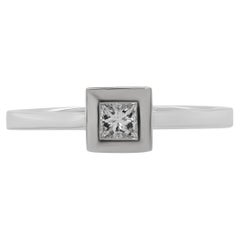 Diana M. Custom Princess Cut Diamond Ring 18K Whte Gold