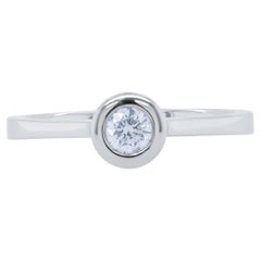 Diana M. Custom Round Cut Diamond Ring 18K White Gold