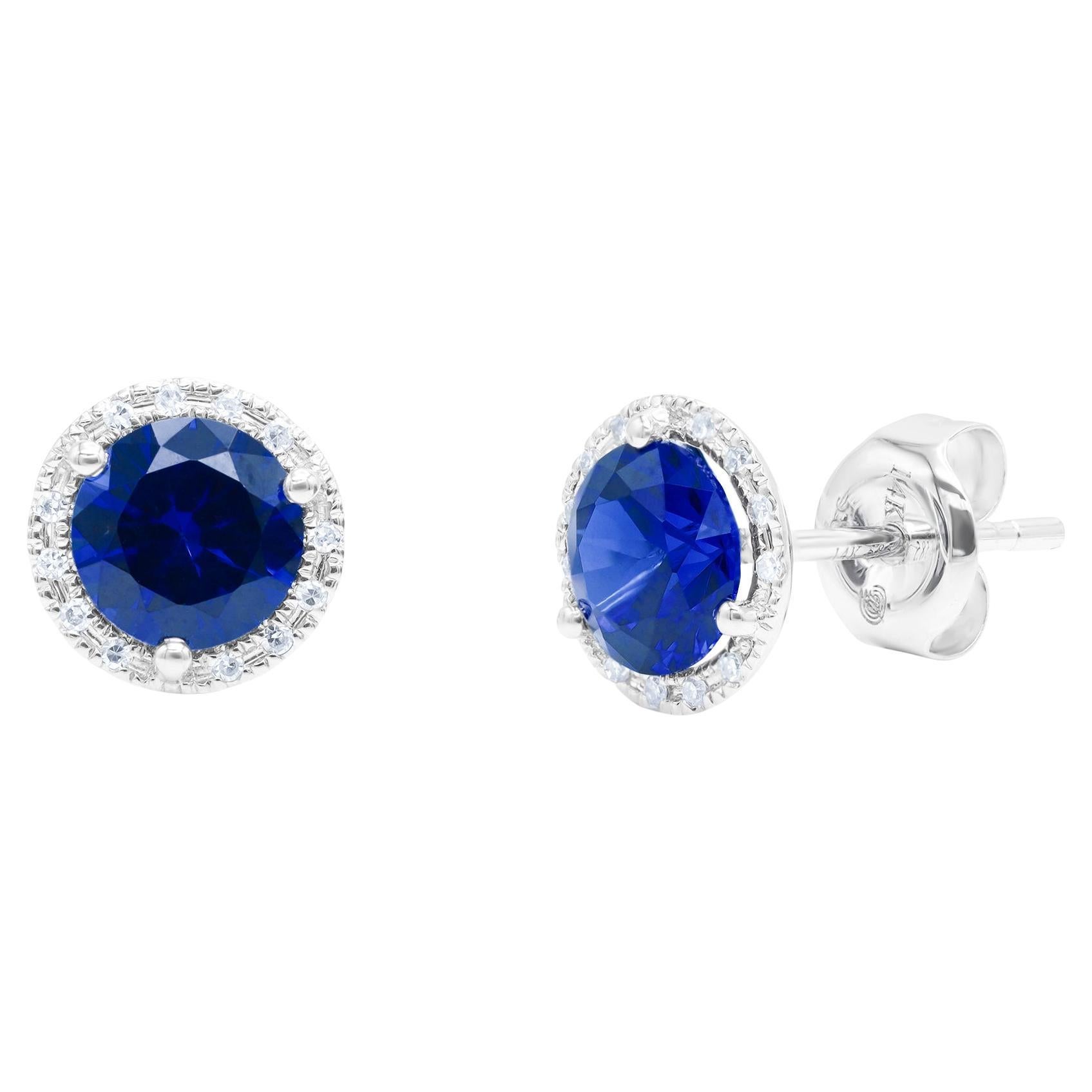 Diana M. Custom Saphir-Diamant-Ohrstecker 18K Weißgold
