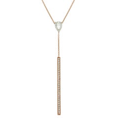 Lariat Design Diamant-Anhänger Halskette 18K Rose Gold