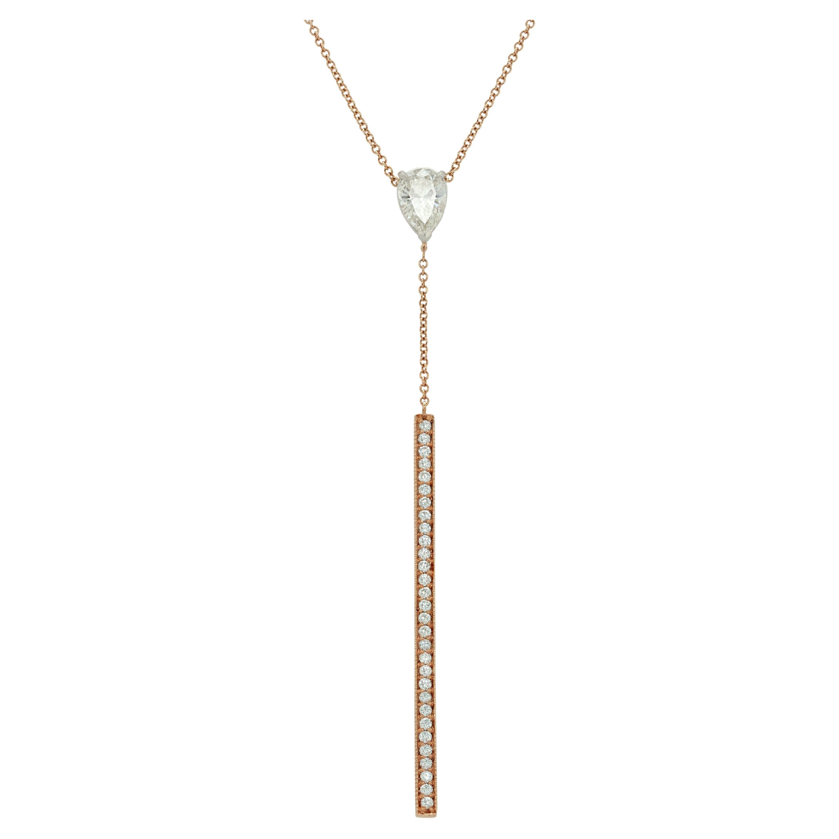 Diana M. Einzigartiges Design Diamant-Anhänger 18K Rose Gold im Angebot