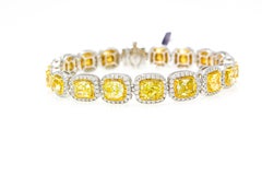 Diana M. Diamond fashion braclet featuring 21.20cts of custion cut fancy yellows