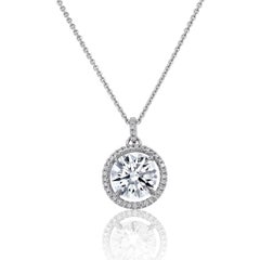 Diana M Diamond Halo Pendant containing 2.16 cts GIA Certified J-SI