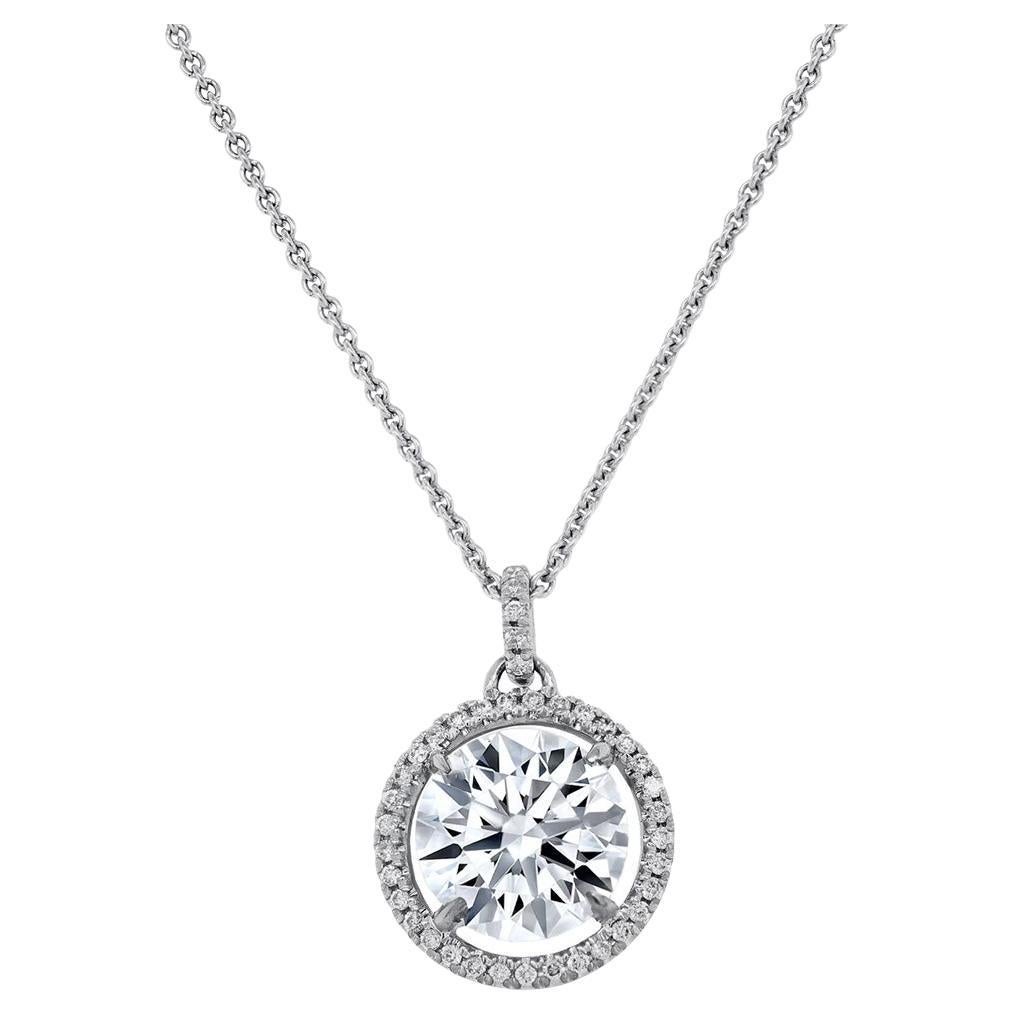 DIANA M. DIAMOND PENDENT WITH HALO 2.16cts GIA CERTIFIED J SI For Sale