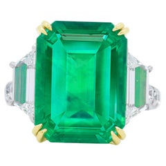 Diana M. Platinum & 18K Yellow Gold 12.53 Ct Emerald & 1.60 Ct Diamond Ring