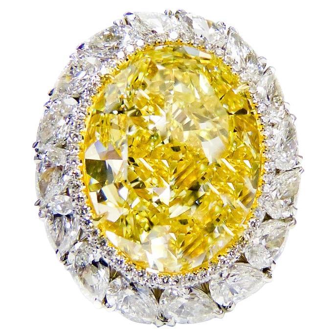 Diana m Anillo de Diamantes Amarillo Intenso Fancy 16,30cts en venta