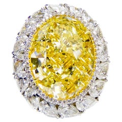 Anello con diamante giallo intenso Diana m Fancy 16.30cts
