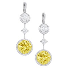 Diana M. Diamantes Amarillo Intenso Fancy 21,57ct Rondas VS GIA Platino Natural