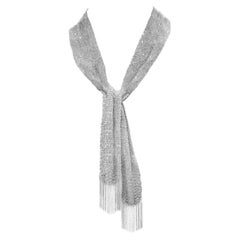Diana M. Fasion Scarf-like 18K White Gold Necklace