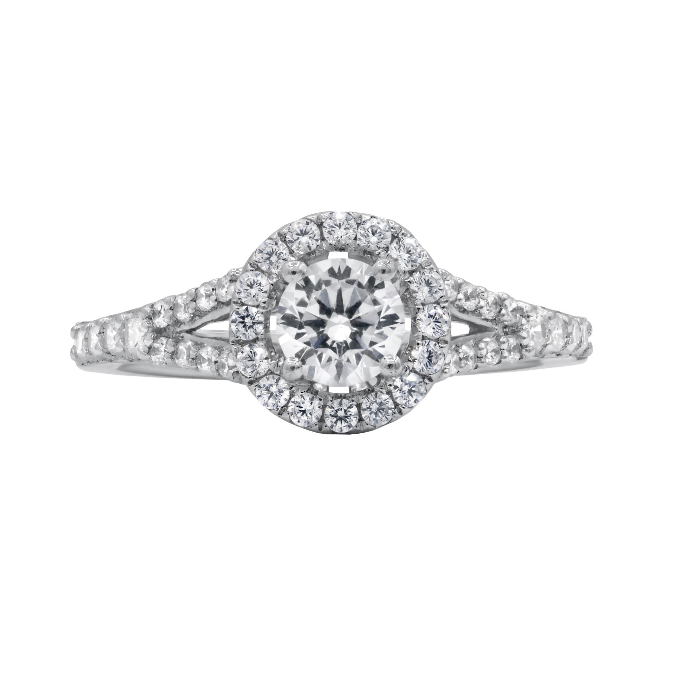 Round Cut Diana M. Fine Jewelry 14k 0.90 Ct Tw Diamond Ring For Sale