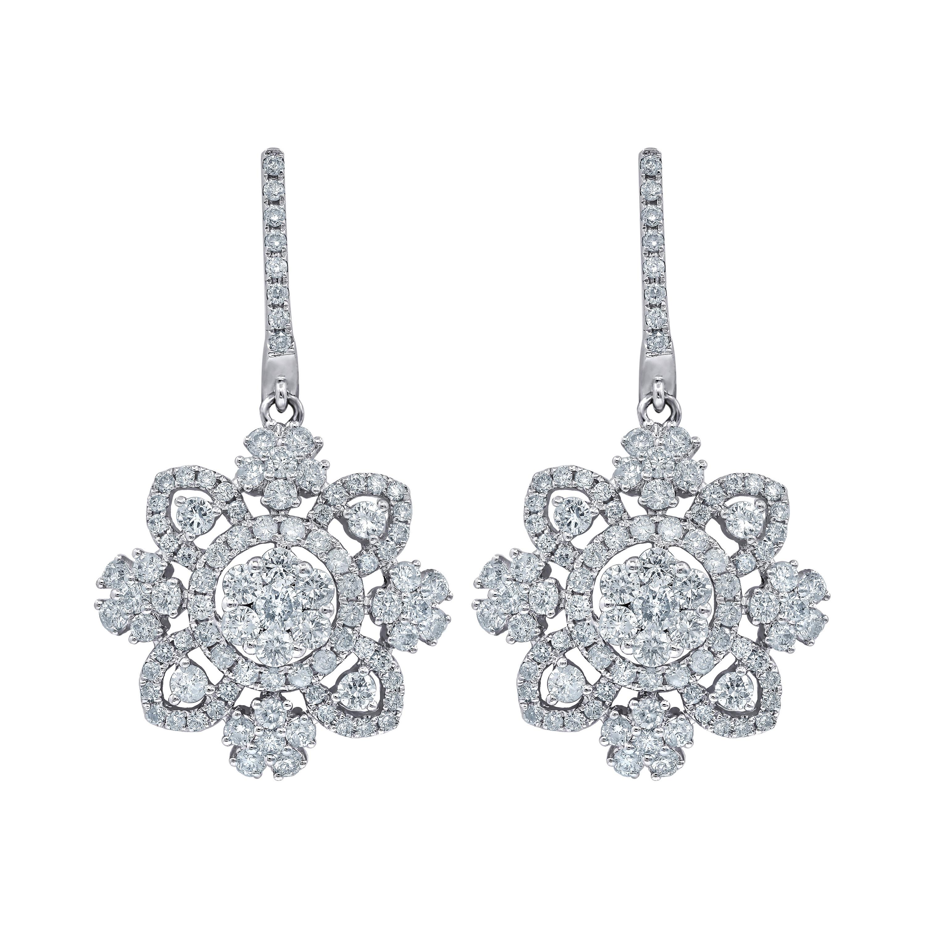 Diana M. Fine Jewelry 18k 2.65 Ct. Tw. Diamond Drop Earrings For Sale