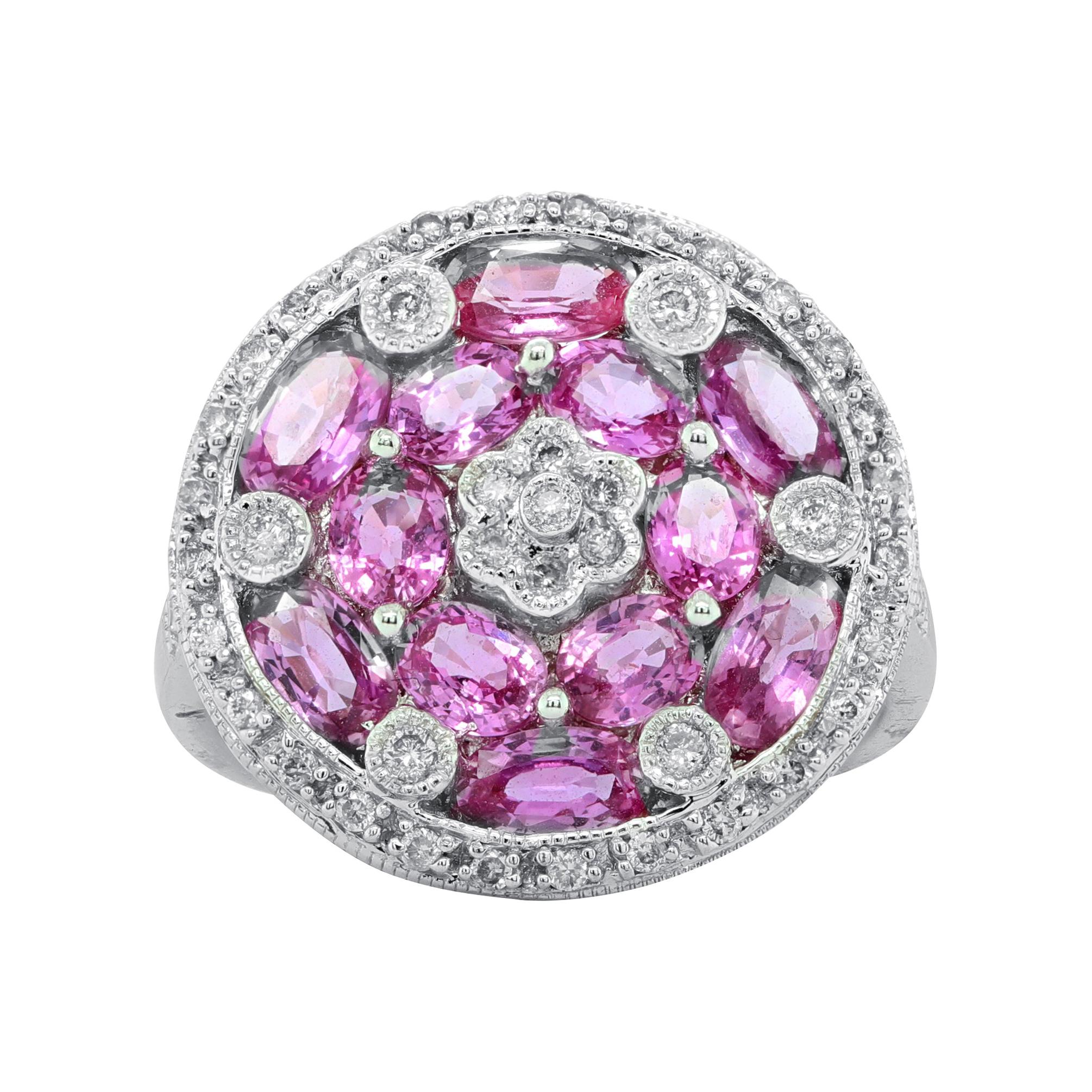 Diana M. Fine Jewelry 18k 3.40 Ct Tw Diamond & Sapphire Ring