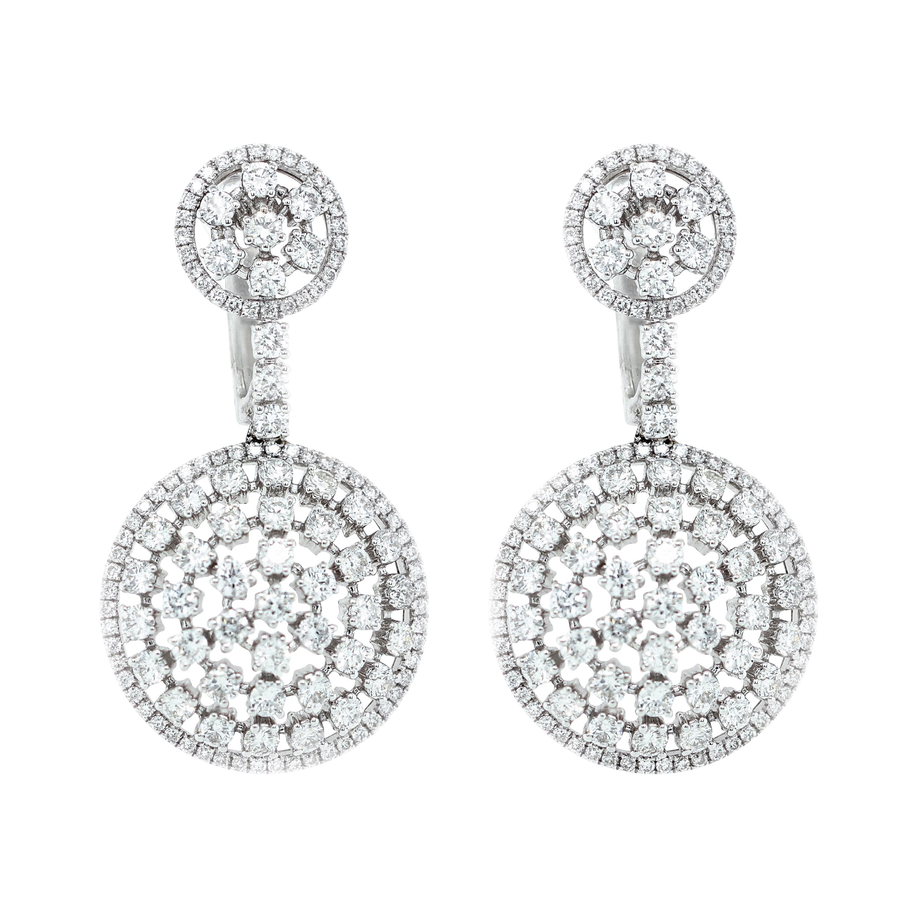 Diana M. Fine Jewelry, 18 Karat, 3,96 Karat Ww. Diamantohrringe