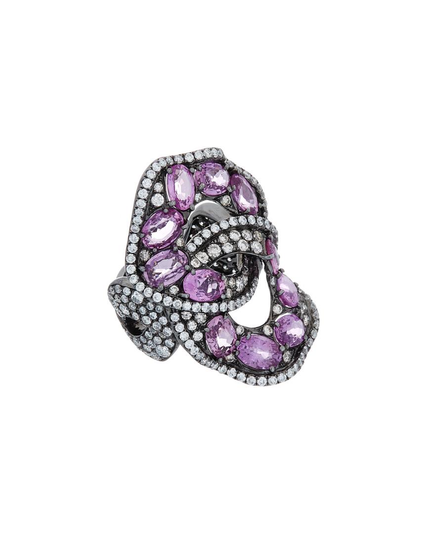 Diana M. Fine Jewelry 18k Rose cut Sapphire and Diamond Ring, features 7.00 Carats of Rose Cut Sapphires and 2.50 Carats of Diamonds. 
Diana M. is a leading supplier of top-quality fine jewelry for over 35 years.
Diana M is one-stop shop for all