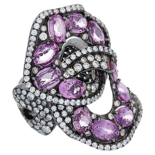 Diana M. 7.00 Carat Diamond & Sapphire Ring For Sale