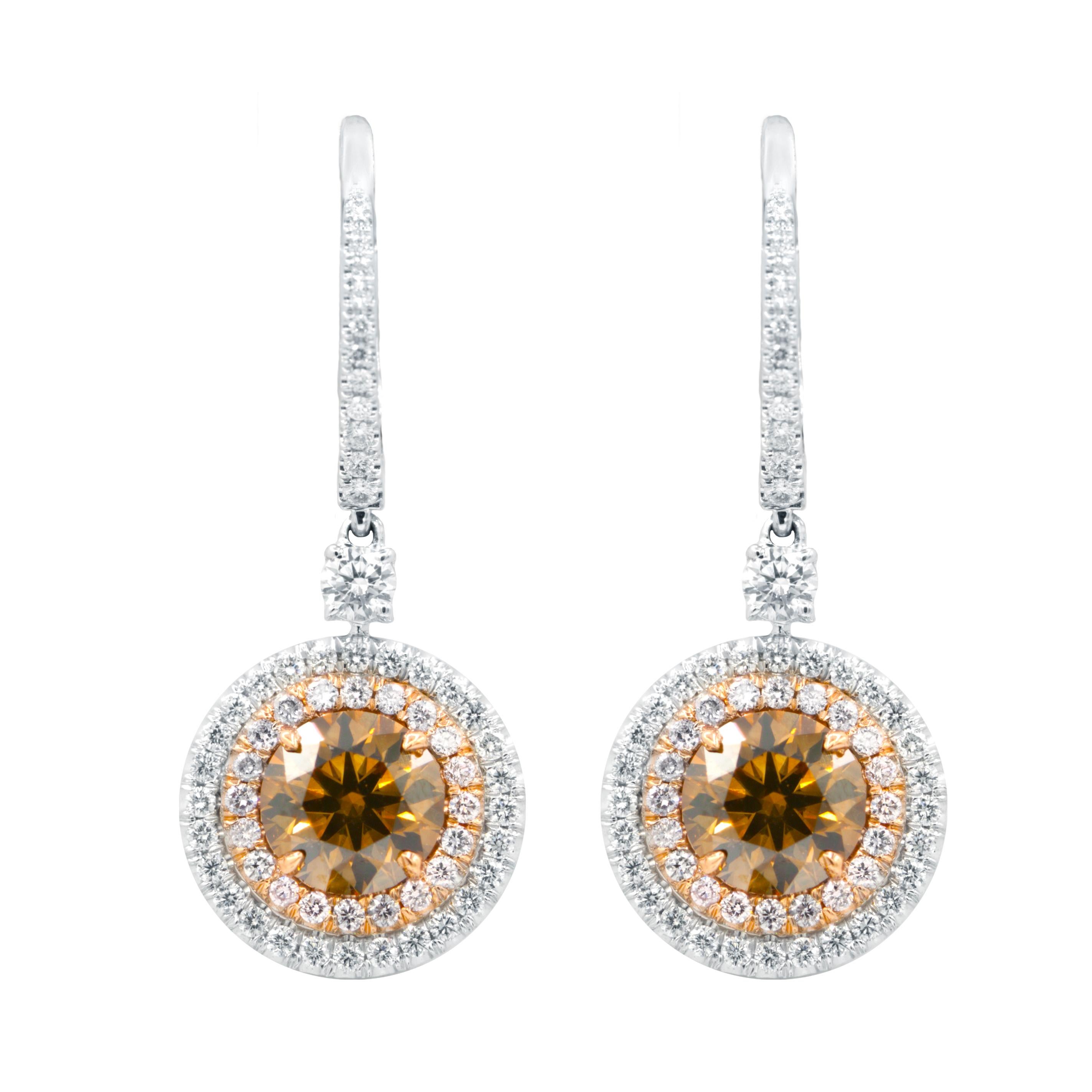 Diana m. fine jewelry 18k two-tone 4.02 ct. tw. diamond earrings
