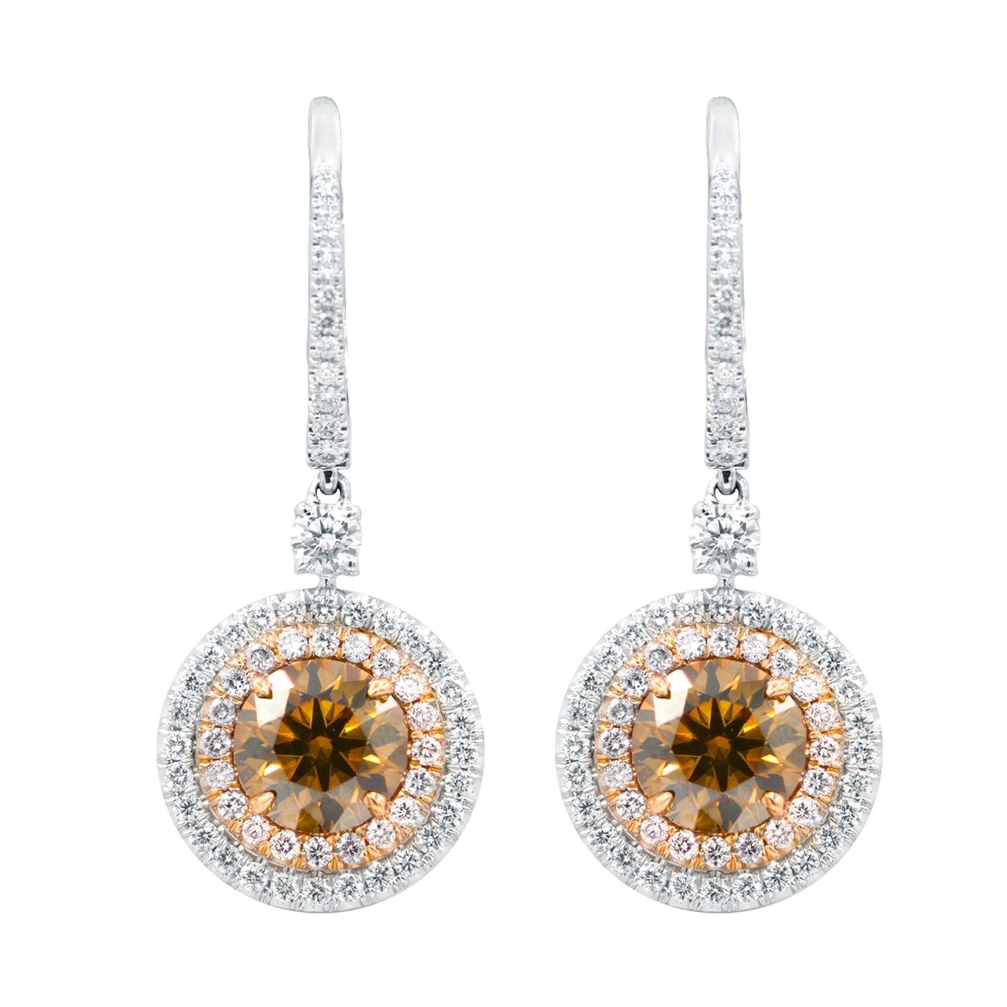 Diana M. Fine Jewelry 18k Two-Tone 4.02 Ct. tw. Diamond Earrings
