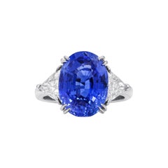 Diana M. Fine Jewelry Platinum 8.52 Ct Tw Diamond & Sapphire Ring