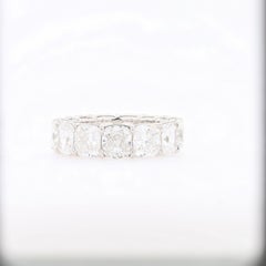 Diana M. GIA Certified 13.27 Carat Cushion Cut Diamond Eternity Band