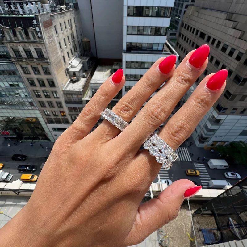 Diana M. GIA Certified 13.27 Carat Cushion Cut Diamond Eternity Band For Sale 1