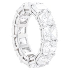 Diana M. GIA certified 13.27 Carat Cushion Cut Diamond Eternity Band 