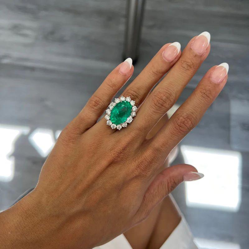 platinum and emerald ring