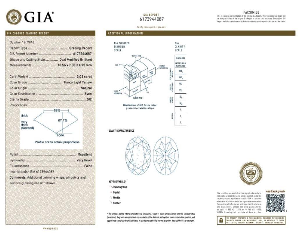Women's or Men's Diana M. GIA Certified 8 Carat Oval Shaped Yellow Diamond Earrings For Sale