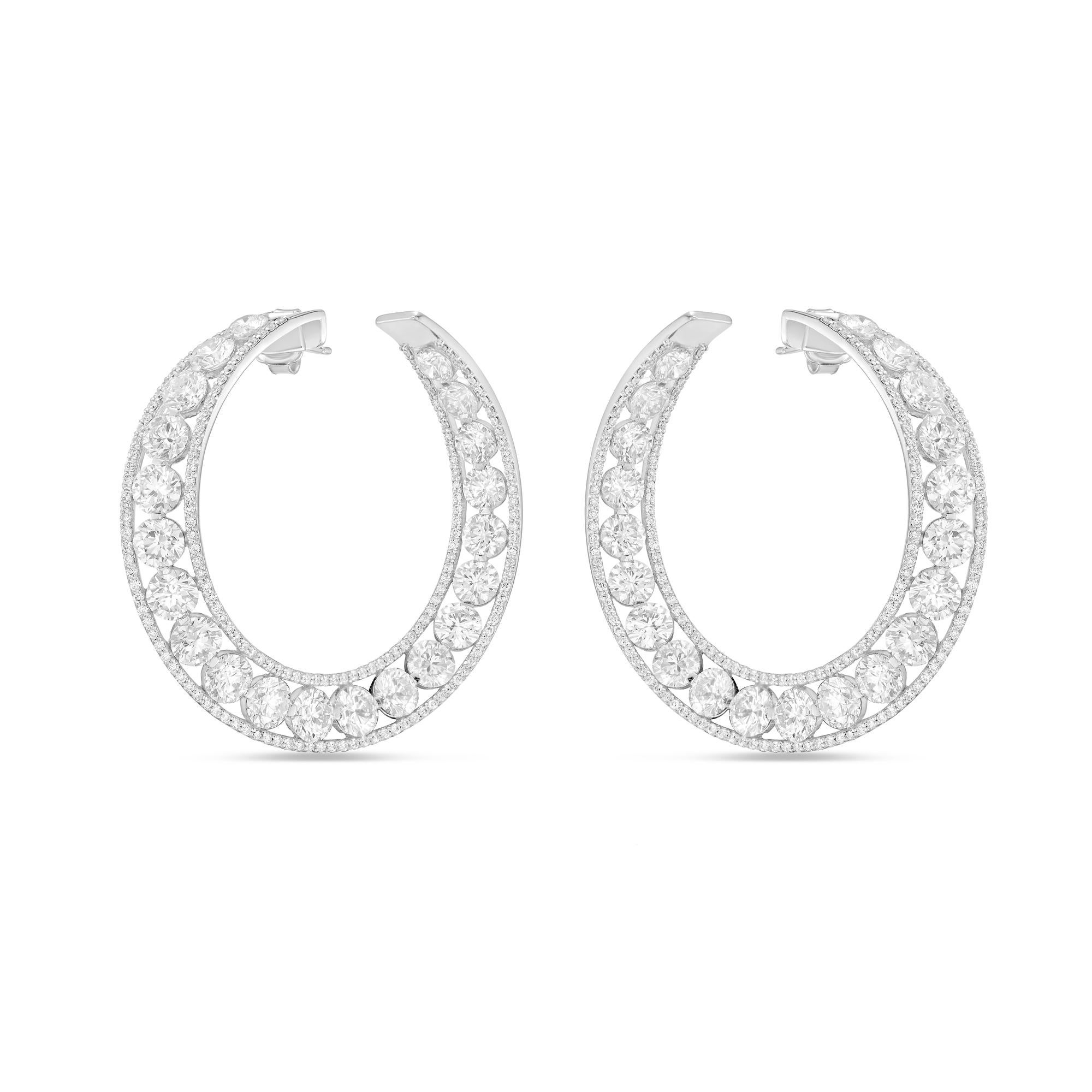 Modern Diana M. Important Diamond Hoop Earrings For Sale