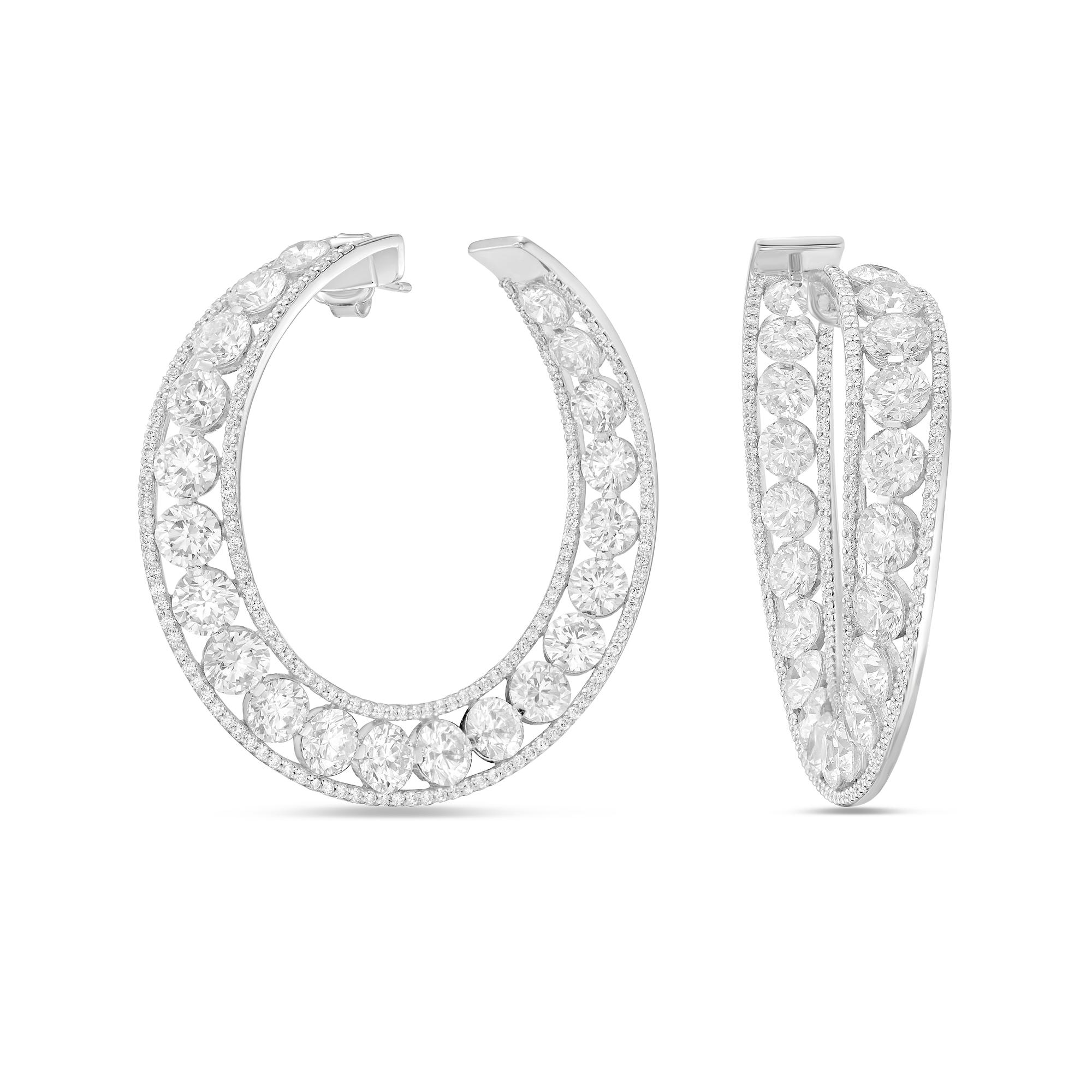 Diana M. Important Diamond Hoop Earrings For Sale 2