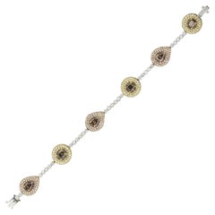 Used Diana M. Jewels 18kt gold bracelet featuring 8.10 cts of fancy color diamonds