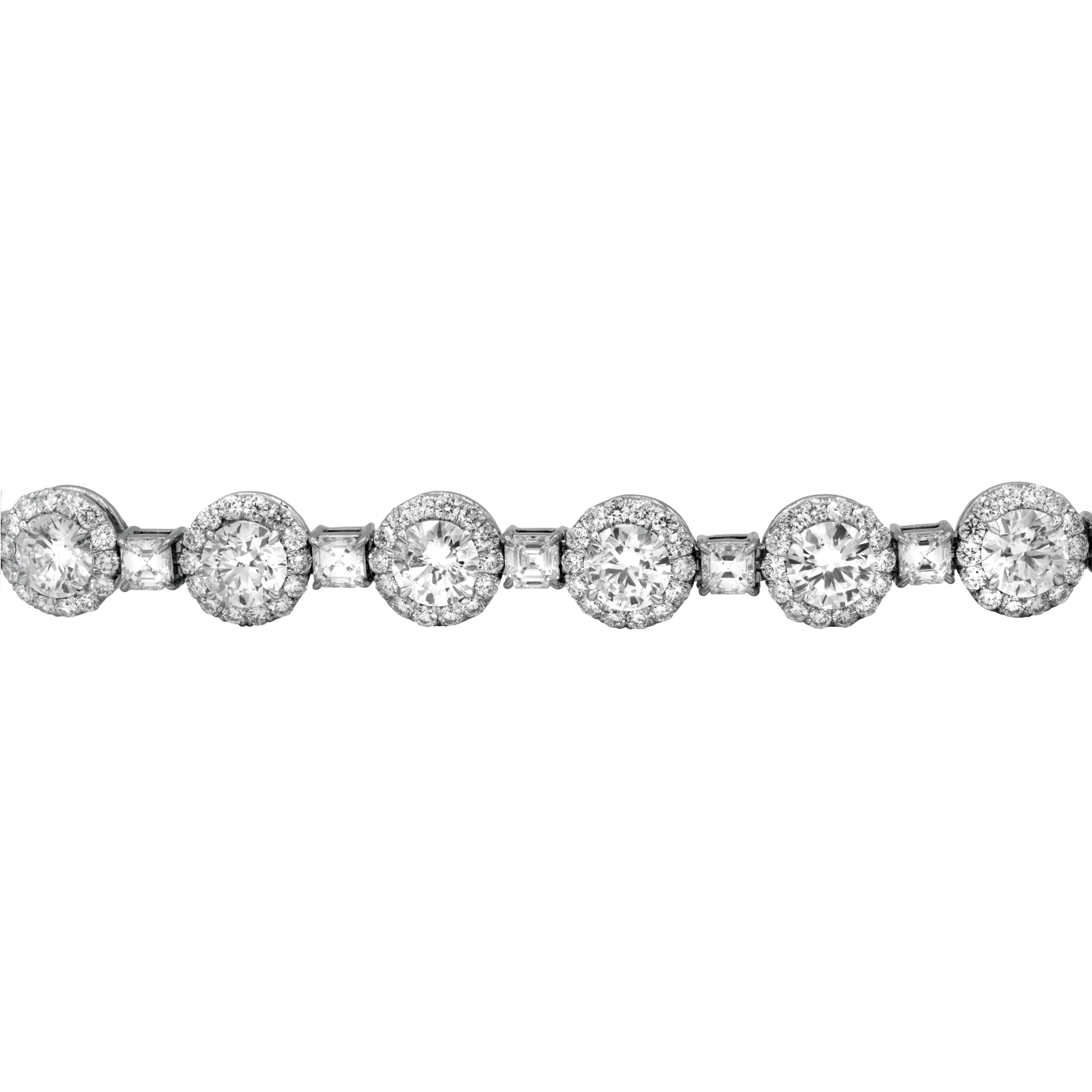 Modern Diana M. Magnificent platinum diamond tennis bracelet  For Sale
