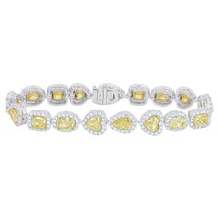 Diana M. Multi Shape Fancy Yellow Diamond Armband 18,79ct Gelb und 4,10 Halo