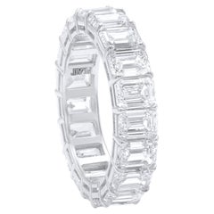 Diana M Platin GIA zertifiziert 11,26 Karat Smaragdschliff Diamant Ewigkeitsring