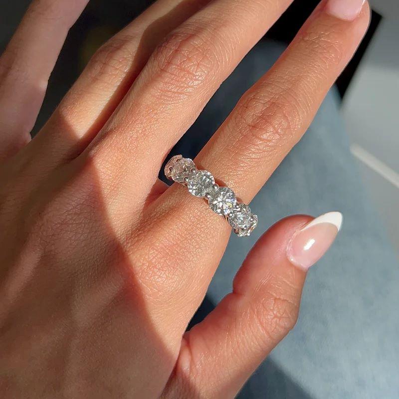 Women's or Men's Diana M. Platinum 12.00 Cts Round Diamond Eternity Wedding Band For Sale