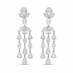 Diana M. Platinum 13cts Diamond Chandelier Earrings
