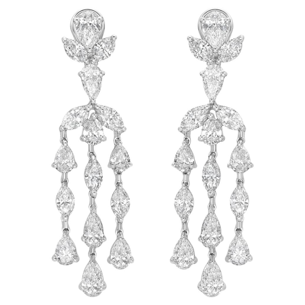 Diana M. Platinum 13cts Diamond Chandelier Earrings