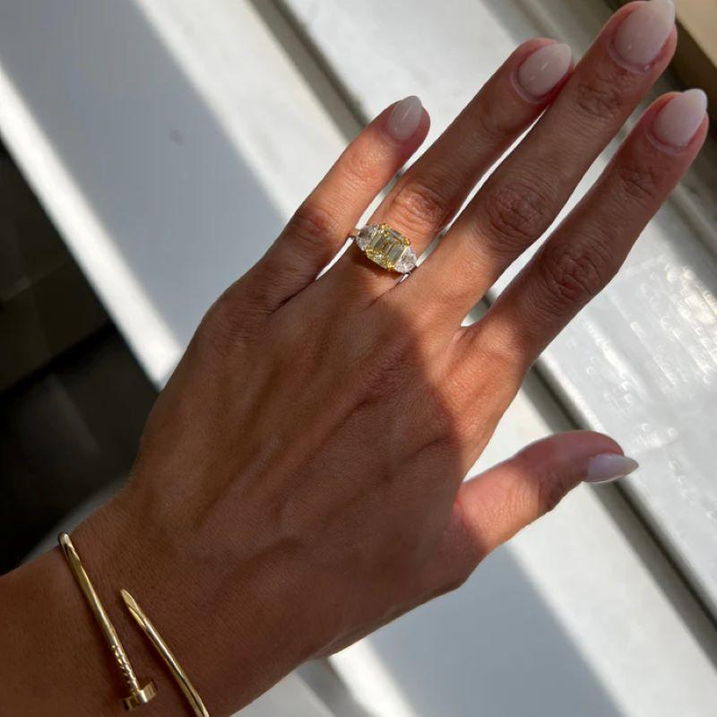 Diana M. Anello di fidanzamento in platino e 18Kt YG certificato IGI 3.98CTTW In condizioni Nuovo in vendita a New York, NY