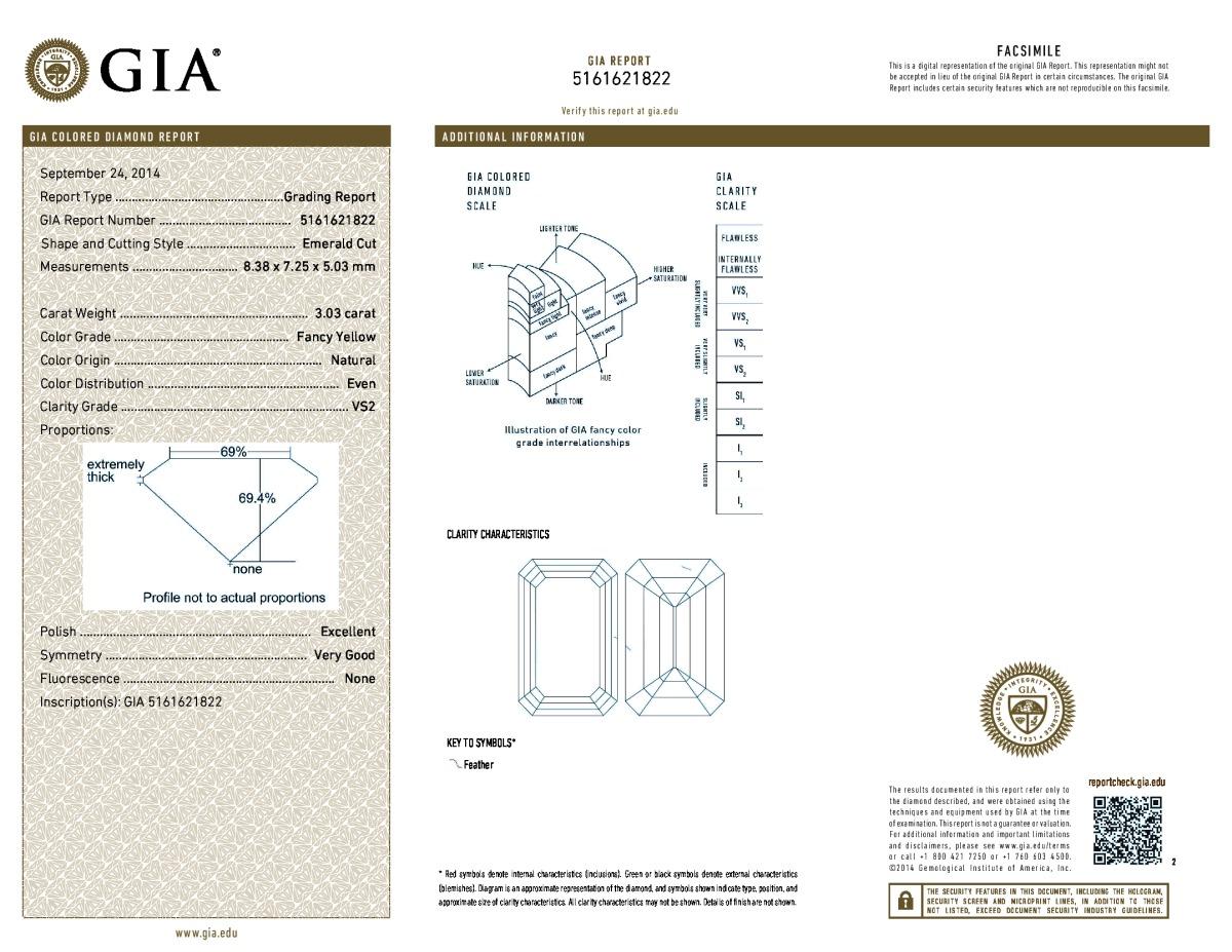 da uomo o donna Diana M. Anello di fidanzamento in platino e 18Kt YG certificato IGI 3.98CTTW in vendita