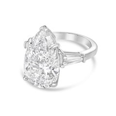 Diana M. Platinum 2.01 ct Pear Shaped Diamond Three-Stone Ring