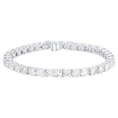 Diana M. Platinum Custom 4 Prong 17.50 Carat Round Tennis Bracelet