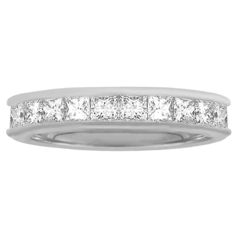Diana M Platino 4,93 qt Diamante talla princesa Alianza de boda de la eternidad