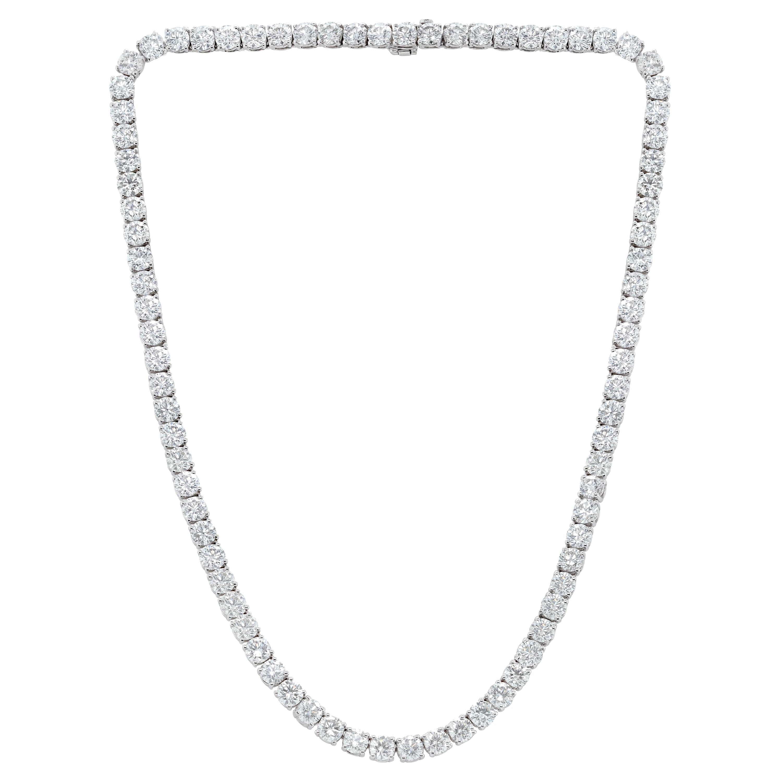 Diana M. Collana Tennis di platino con diamanti da 52,00 carati "0,75 CT per ogni diamante".