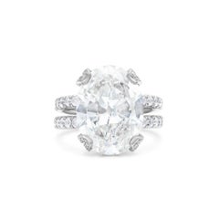 Diana M Platinum 8.38 Cts Tw Diamond Engagement Ring with Split Shank Band